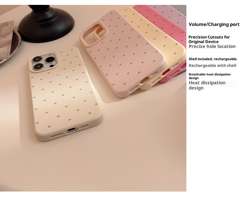 TechGlobe Soft And Adorable Heart Suitable For 17 Pro Max Korean Style Ins Wind IPhone 16 Phone Case 14 Silicone 15 Premium_voghion.com