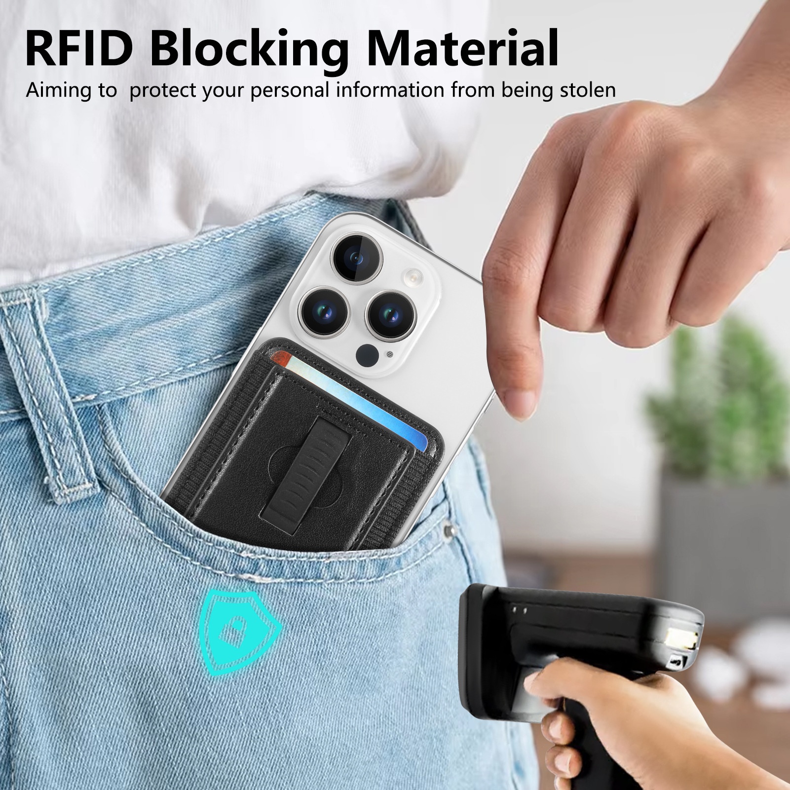 TechGlobe Compatible With IPhone 17 Magnetic Holder Card Hidden Retractable Elastic Wrist Strap N52 Phone Case_voghion.com