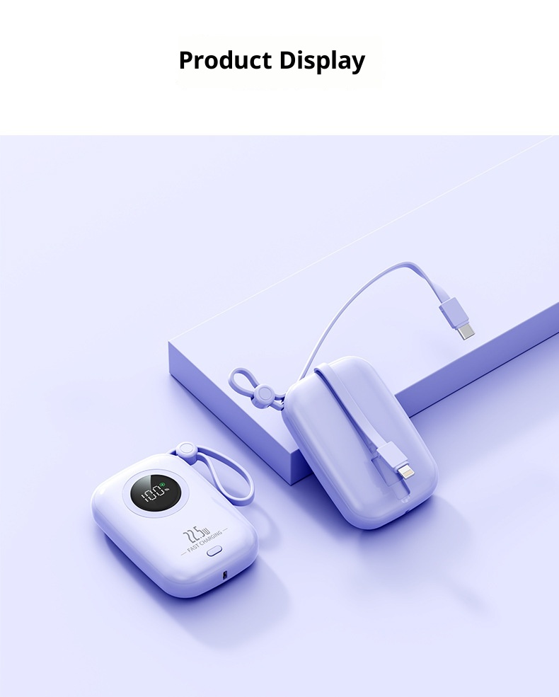 techglobe 2025 New Mini 20000mAh Super Fast Charging With Built-in Cable Power Bank Gift_voghion.com