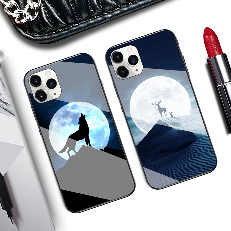 TechGlobe Suitable For Oppo A52/A94/A15/A54/A73/A32 A11X Wolf Totem A74 Deer Glass Phone Case_voghion.com