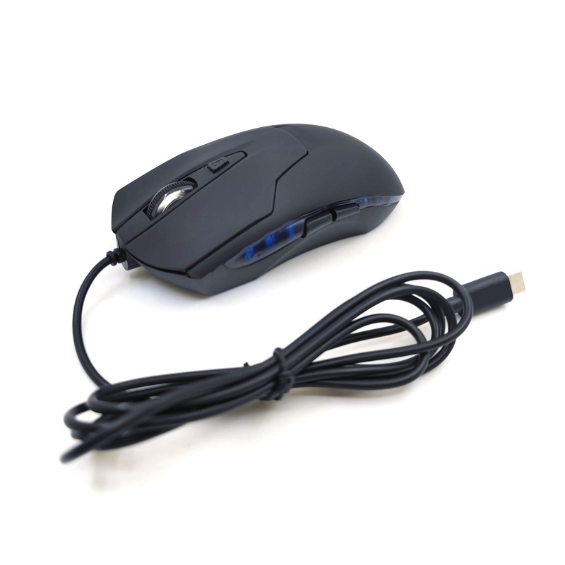 Techglobe Manufacturer Wholesale Computer Accessories Blue Light Emitting Type C Office Wired Gaming Mouse_voghion.com