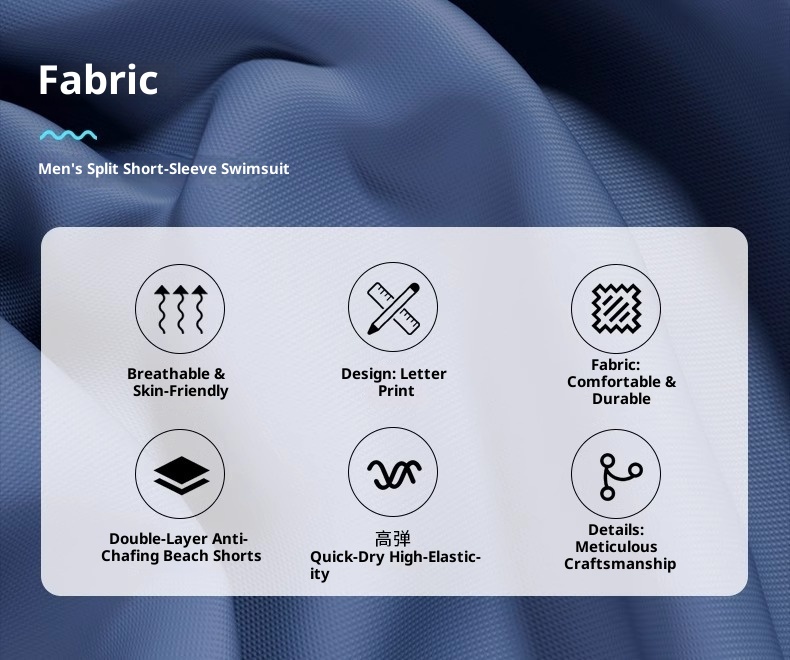 001 Swimwear Set New Adult Swimsuit Youth Double Layer Swim Trunks Anti-Embarrassment Men's Hot Spring Gear_voghion.com