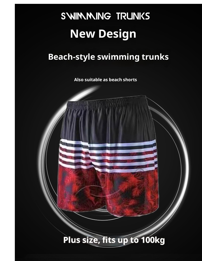 001 New Plus Size Swim Trunks For Men, Loose Comfortable, Extra Large Size, Boxer Style, Beach And Hot Spring Swimwear_voghion.com