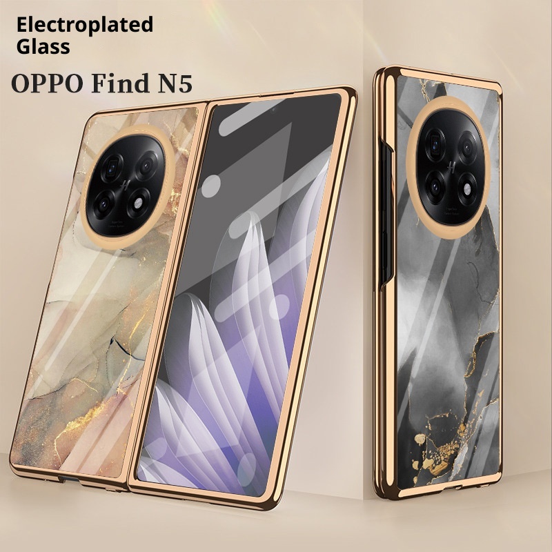 TechGlobe compatibile con la custodia per telefono Oppo N5, custodia protettiva in vetro elettrolitico pieghevole, trova N3, moda, marmo creativo_voghion.com