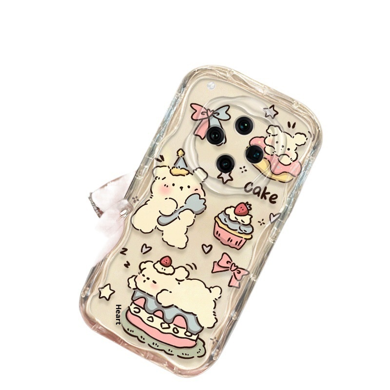 TechGlobe TechGlobe Custodia a forma di coniglietto danzante, piccola, trasparente e morbida, per telefono OPPO, stile carino femminile, Find X8 Pro_voghion.com