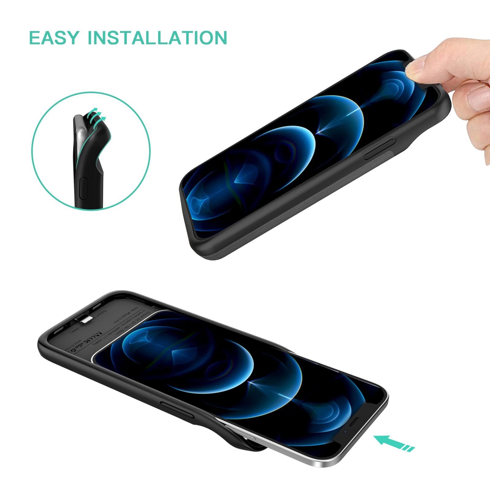 Chargeur portable sans fil à clip externe TechGlobe compatible avec iPhone 17/16/15/14/13/12/11_voghion.com