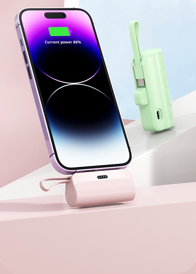 techglobe KC Mini-Notfall-Powerbank 5000mAh, tragbar, für den mobilen Einsatz, ideal als Geschenk für den grenzüberschreitenden Handel, Großhandel_voghion.com
