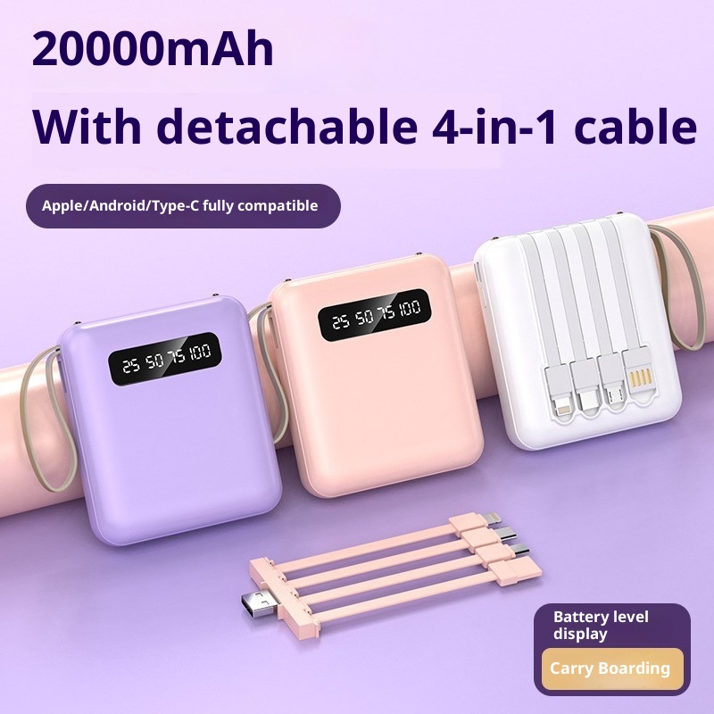 Techglobe Mini Power Bank portatile per telefono cellulare con cavo integrato da 20000 mAh, regalo all'ingrosso_voghion.com