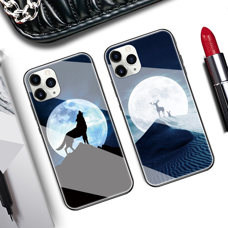 TechGlobe Suitable For Oppo A52/A94/A15/A54/A73/A32 A11X Wolf Totem A74 Deer Glass Phone Case_voghion.com
