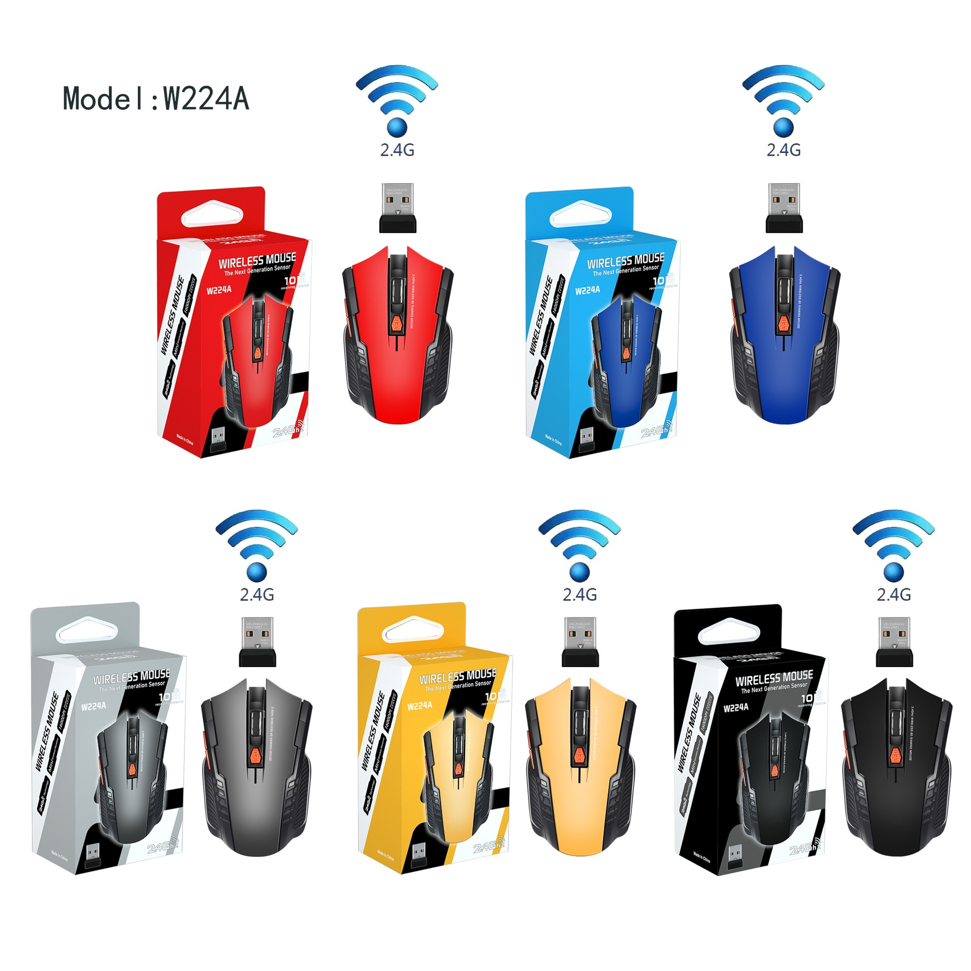 Mouse wireless da gioco Techglobe W224A 2.4G a prezzo unico trattabile_voghion.com