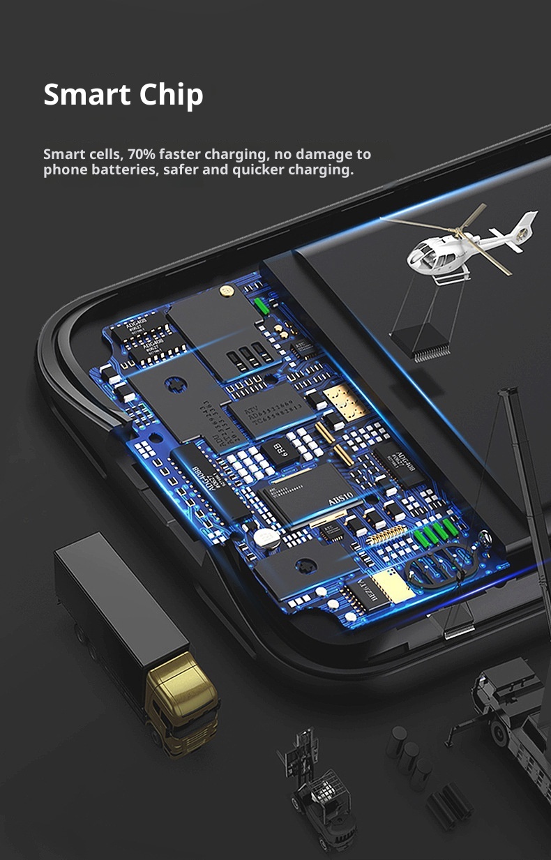 Chargeur portable sans fil à clip externe TechGlobe compatible avec iPhone 17/16/15/14/13/12/11_voghion.com
