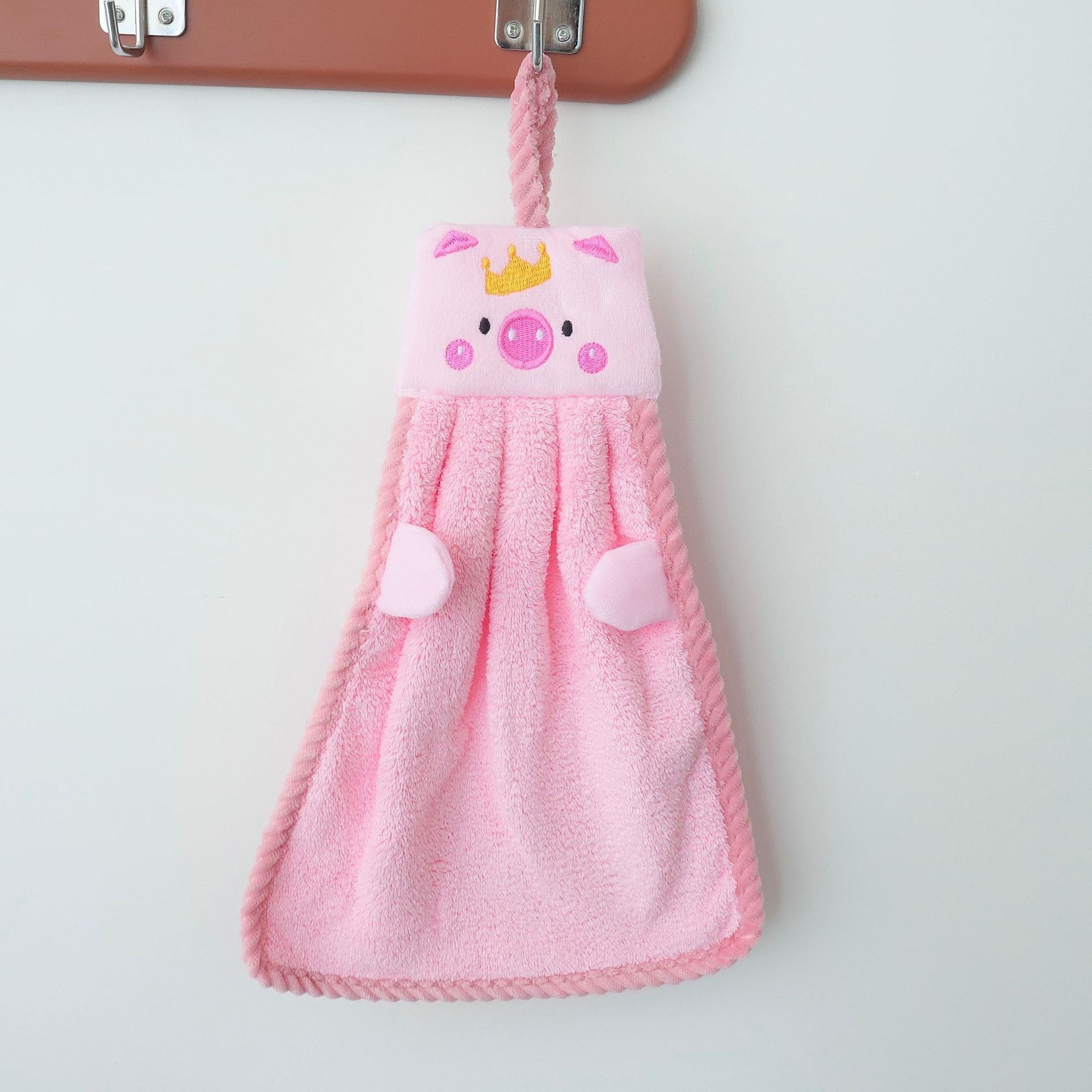 Lillian Super Absorbent Hanging Thickened Cute Korean Pure Cotton Small Square Towel Bathroom Hand Cloth_voghion.com