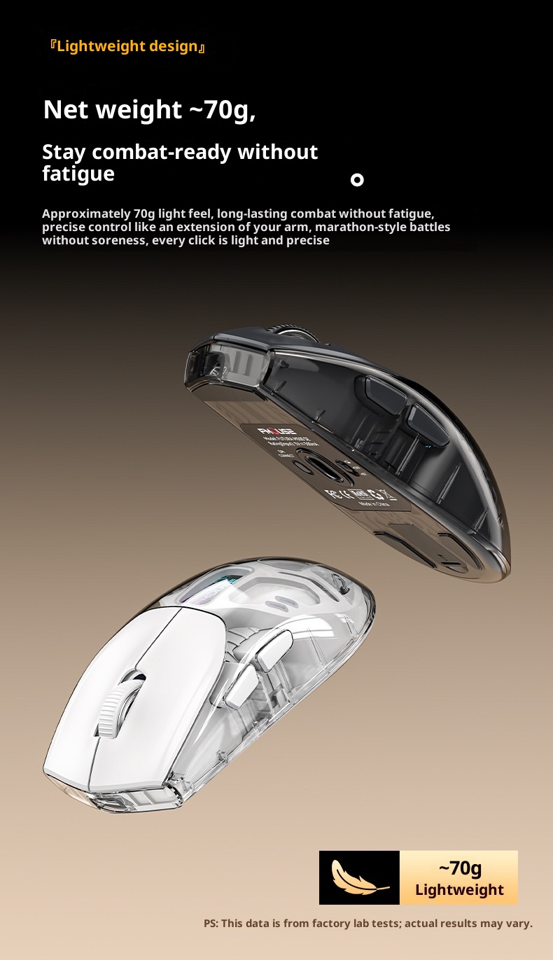 Digitex Digitex Huma Wireless Bluetooth Three-Mode Semi-Transparent Ro Programming Silent E-Sports Gaming Mouse_voghion.com