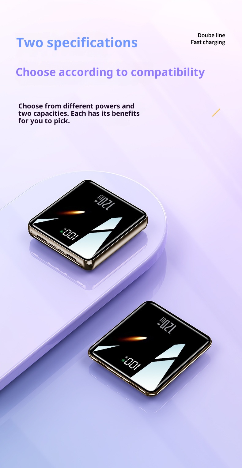 TechGlobe 3C Certified 120W Super Fast Charging With Cable 20000mAh Large Capacity Bank Mini Portable Mobile Power Supply_voghion.com