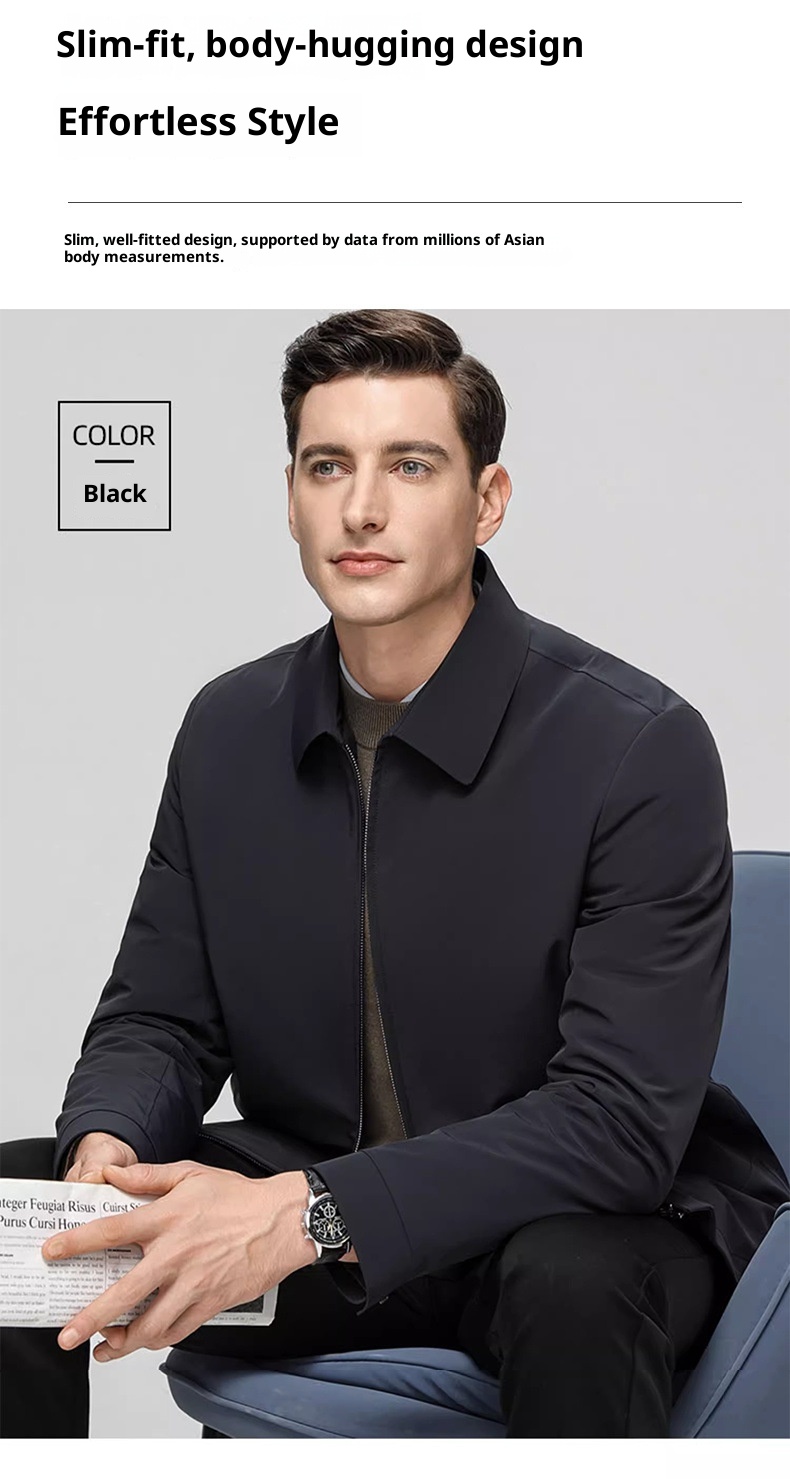 boy Goose 3-in-1 Down 2023 Autumn Winter Turn-Down Collar Cold-Resistant Executive Men's Jacket Business Style_voghion.com