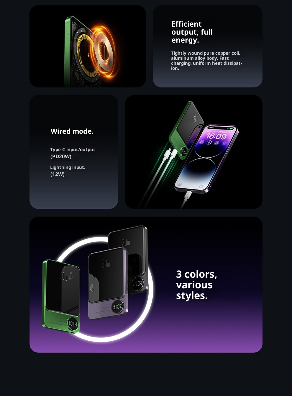 techglobe Magnetische Powerbank 10000mAh Ultradünn Praktisch Kabelloses Schnellladen Clip-on Mobile Power Großhandel_voghion.com