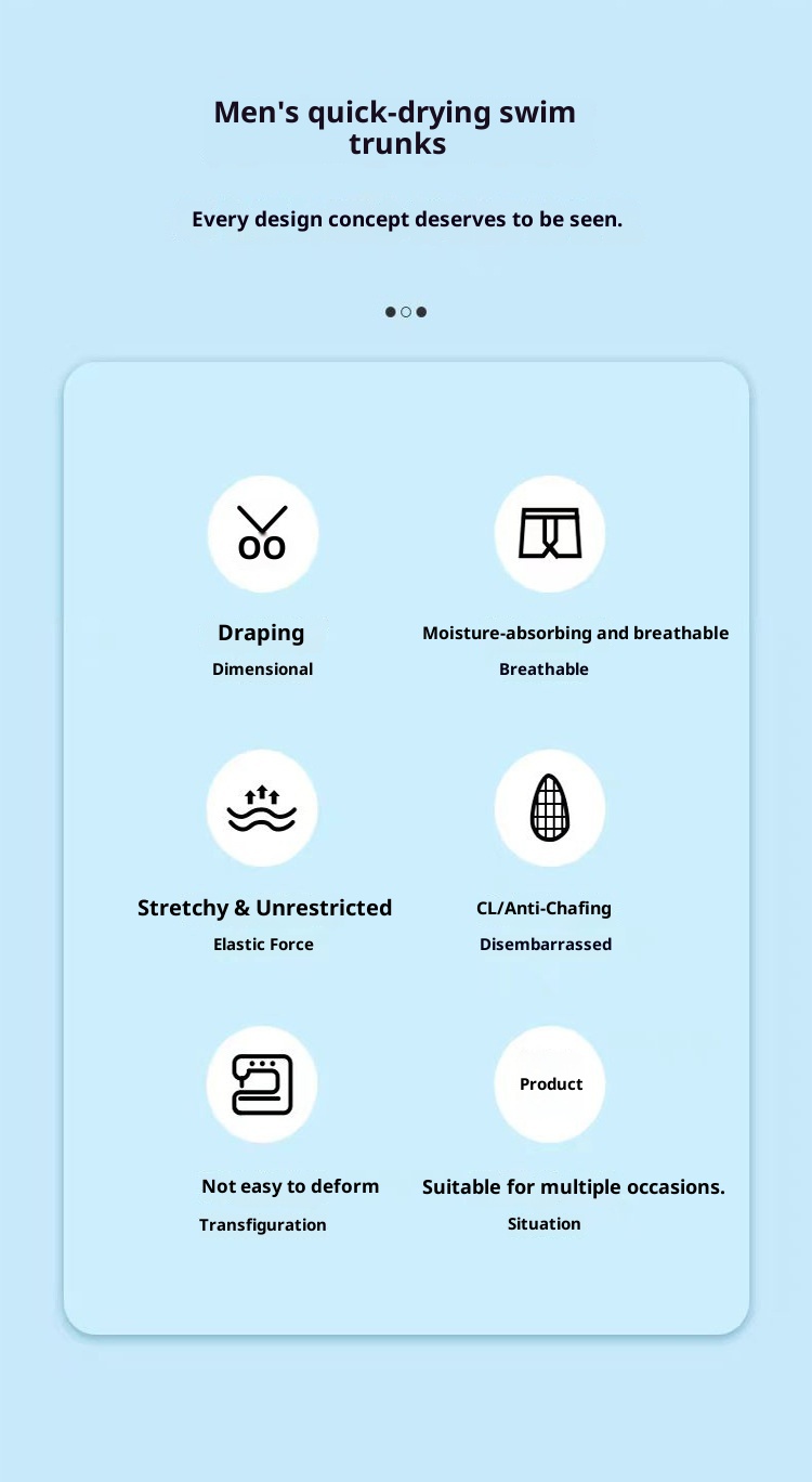 001 New Anti-Embarrassment Adult Trunks Plus Size Loose Professional Quick-Dry Boxer Swim Shorts Men's 5-Point_voghion.com