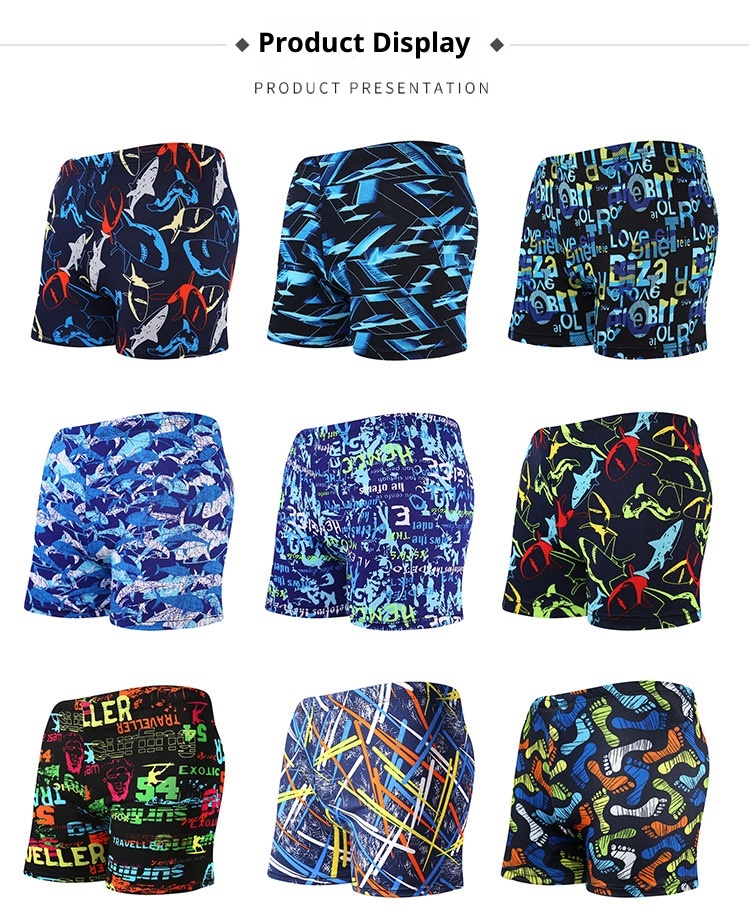 001 Hot-Selling Trunks For Adults, Men's Plus Size Anti-Embarrassment Boxer Shorts, Printed Beach And Hot Spring Swimming_voghion.com