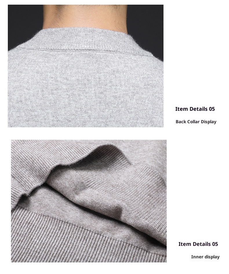 boy Boy Boy Boy Wholesale High Volume Men's Wool Blend Quality Half Turtleneck Multi-color Korean Version Youth Casual Base Sweater Men_voghion.com