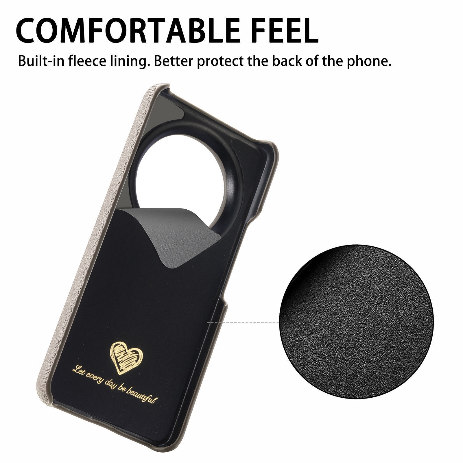 TechGlobe Hochwertiges Lych-Grain-Glattleder, hautfreundlich, kompatibel mit Mat70, groß, stoßfest_voghion.com