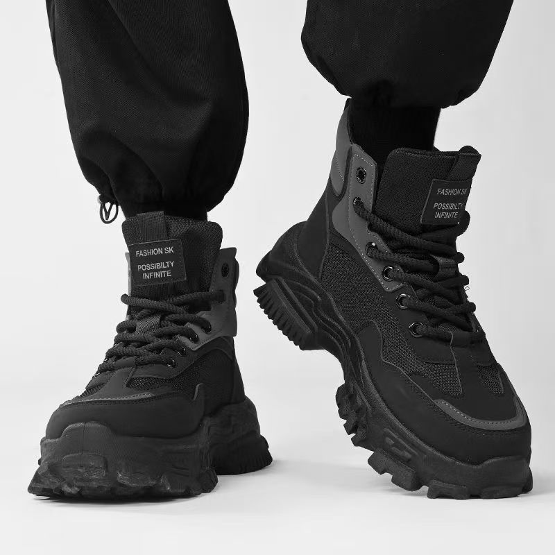 Zees Arbeidsbescherming Herenschoenen Herfst Buiten Wandelen Antislip Slijtvast Werk Sport Dikke Zool Hoogteverhogend_voghion.com