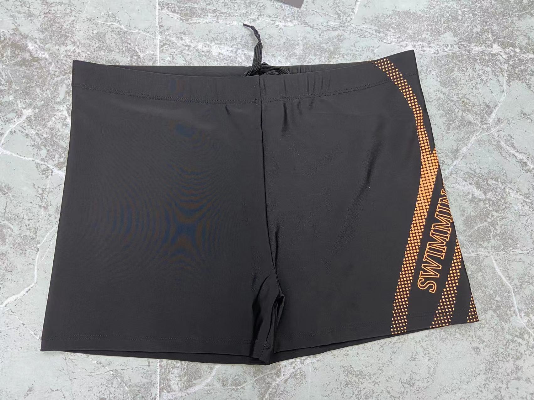 001 Polyester Swimming Trunks Anti-Embarrassment Men's Adult Loose Comfortable Plus Size Printed Boxer Hot Spring Beach_voghion.com
