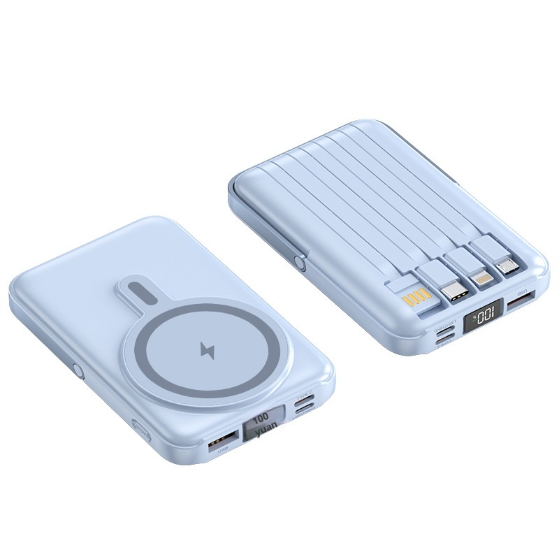 techglobe Wireless Magnetic Power Bank 10000mAh With Built-in Stand Convenient Portable Charger Custom Fast Charging_voghion.com