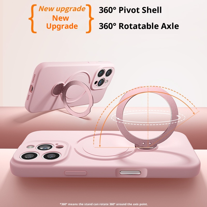 Étui de protection intégral en silicone liquide TechGlobe avec support à 360°, compatible iPhone 17 et iPhone 16 Pro, et dragonne._voghion.com