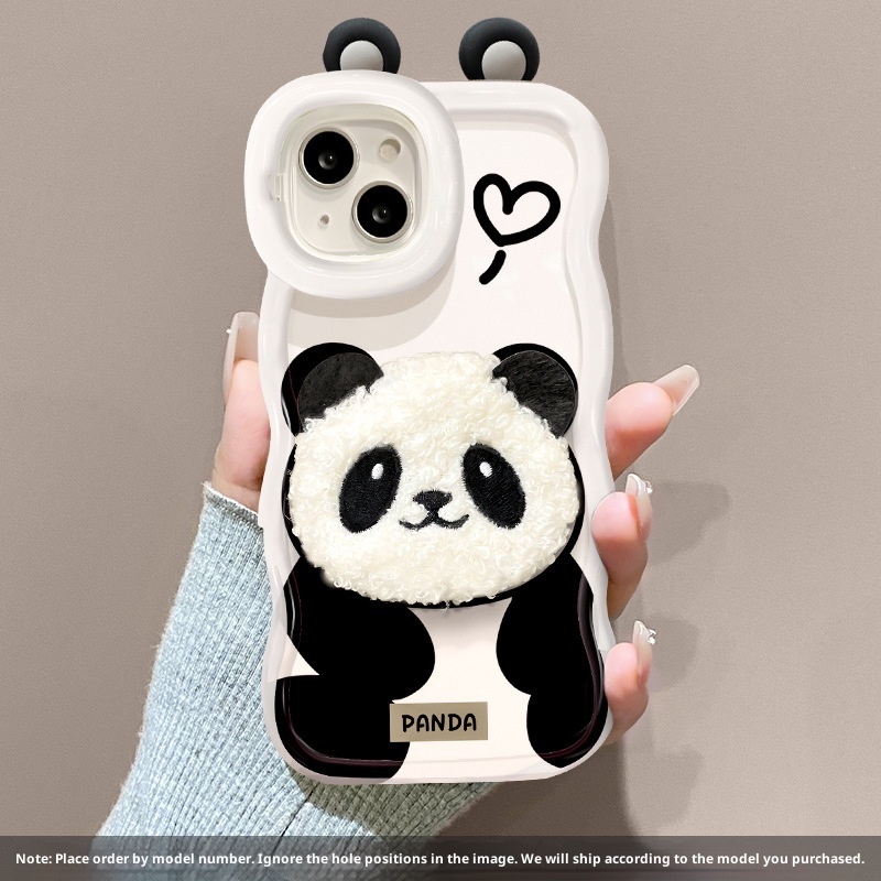 TechGlobe Plüsch-Panda-Lanyard, kompatibel mit iPhone 16 Pro, iPhone 15, niedliche, stoßfeste Silikonhülle, iPhone 14, unsichtbarer Doppelständer, iPhone XR_voghion.com