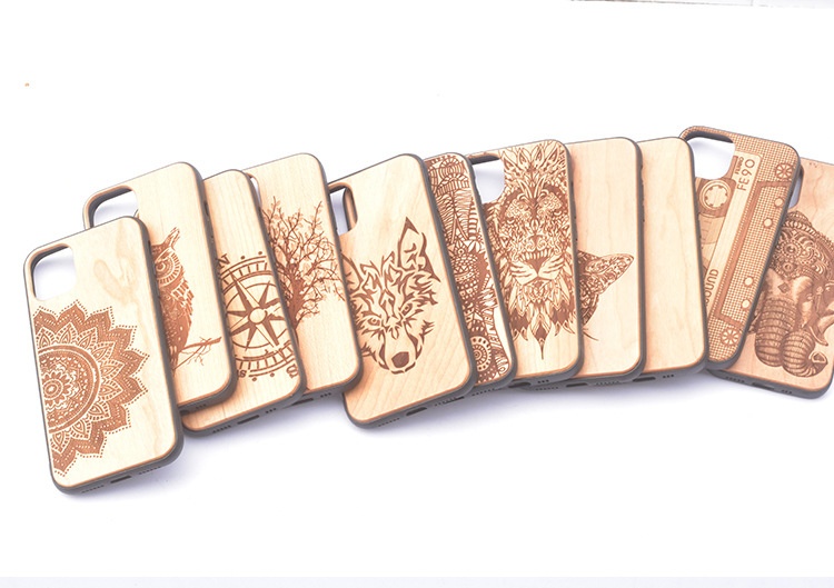 TechGlobe 14 Cherry Pattern Phone Case Arc Compatible IPhone 17 Pro Bamboo Wood Color Protective Cover_voghion.com