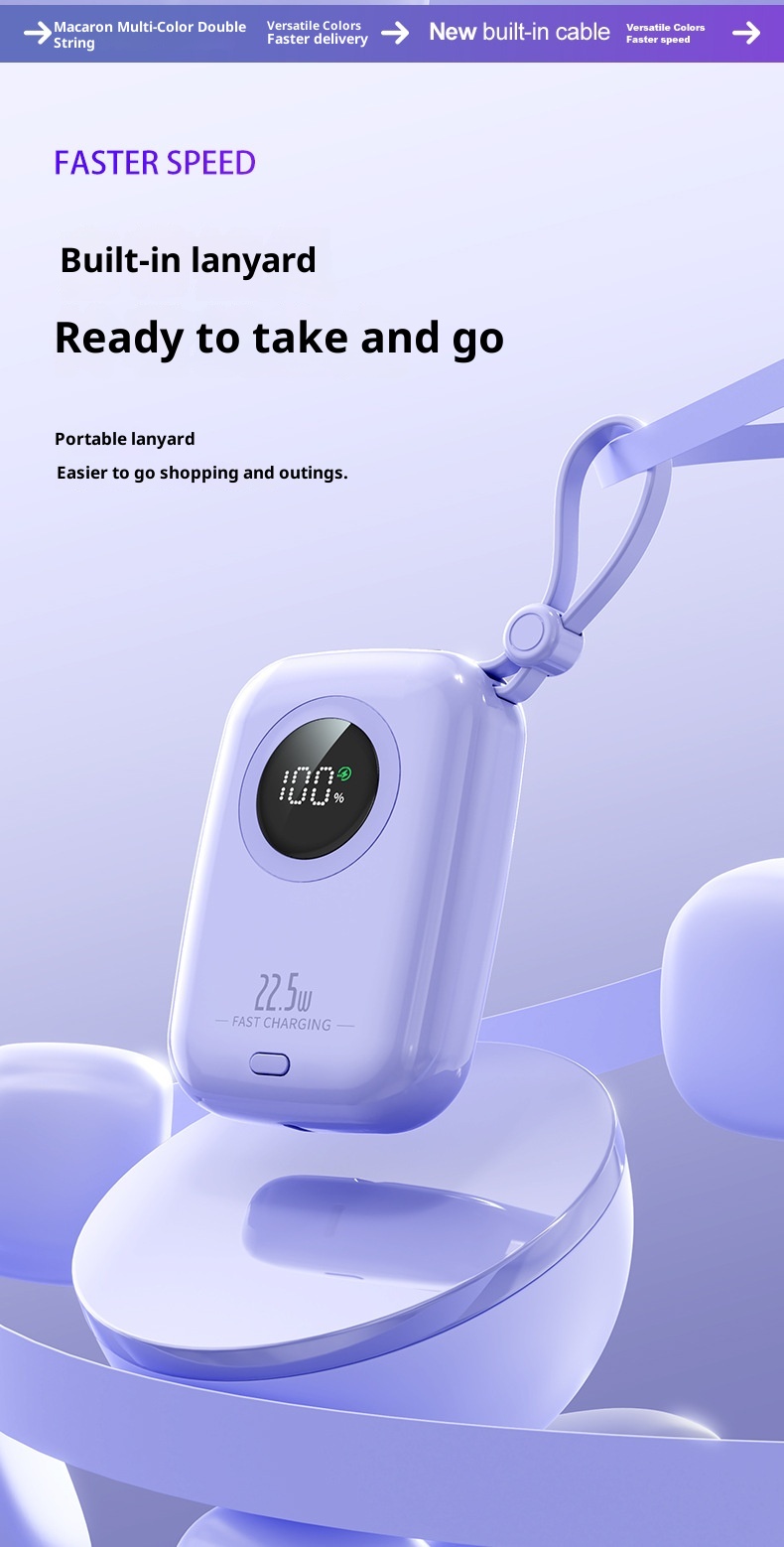 techglobe 2025 New Mini 20000mAh Super Fast Charging With Built-in Cable Power Bank Gift_voghion.com