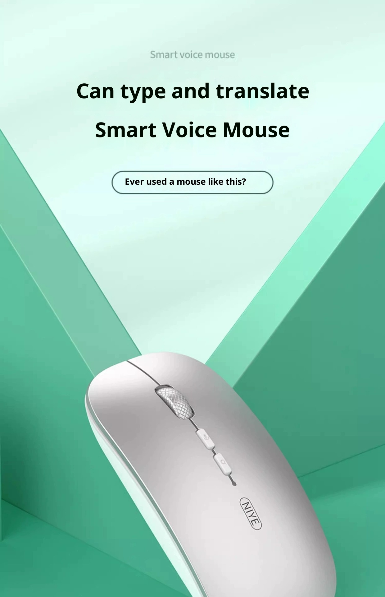Digitex Digitex AI Smart Wireless Bluetooth Mouse Voice Control Input Text Translation Rechargeable USB Connection To Computer_voghion.com