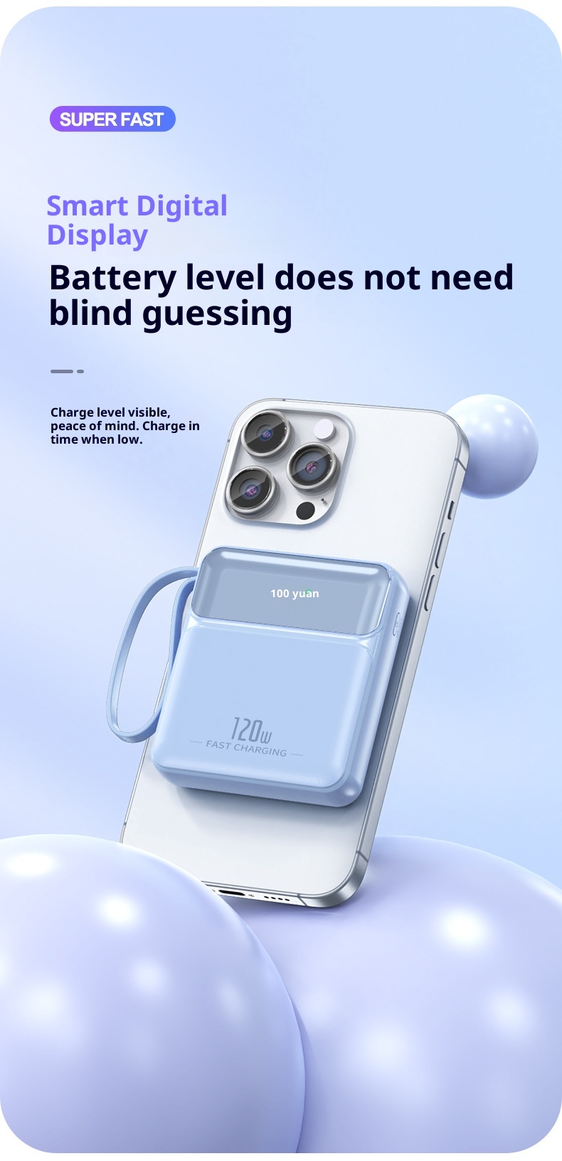 techglobe 3C-zertifizierte Mini-Powerbank mit ultraschnellem Ladekabel und großer Kapazität – kundenspezifische mobile Stromversorgung im Großhandel_voghion.com