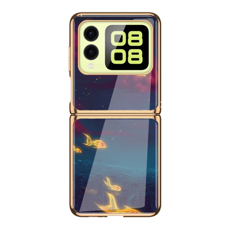 TechGlobe Schutzhülle aus galvanisiertem Glas für Huawei Nova Klapphandy – stoßfest, mit kreativem und modischem Muster_voghion.com