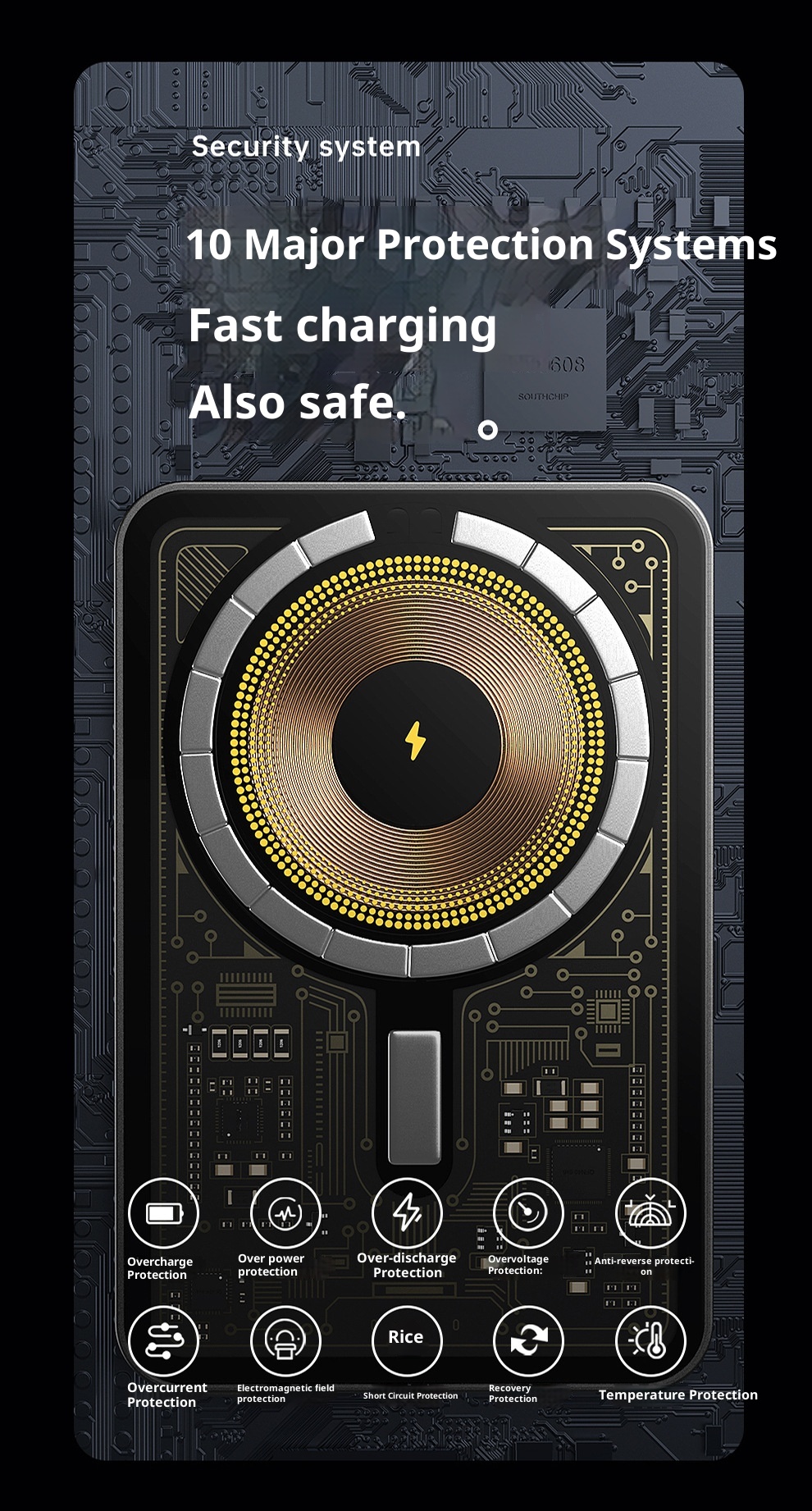 techglobe Magnetische Powerbank 10000mAh Ultradünn Praktisch Kabelloses Schnellladen Clip-on Mobile Power Großhandel_voghion.com