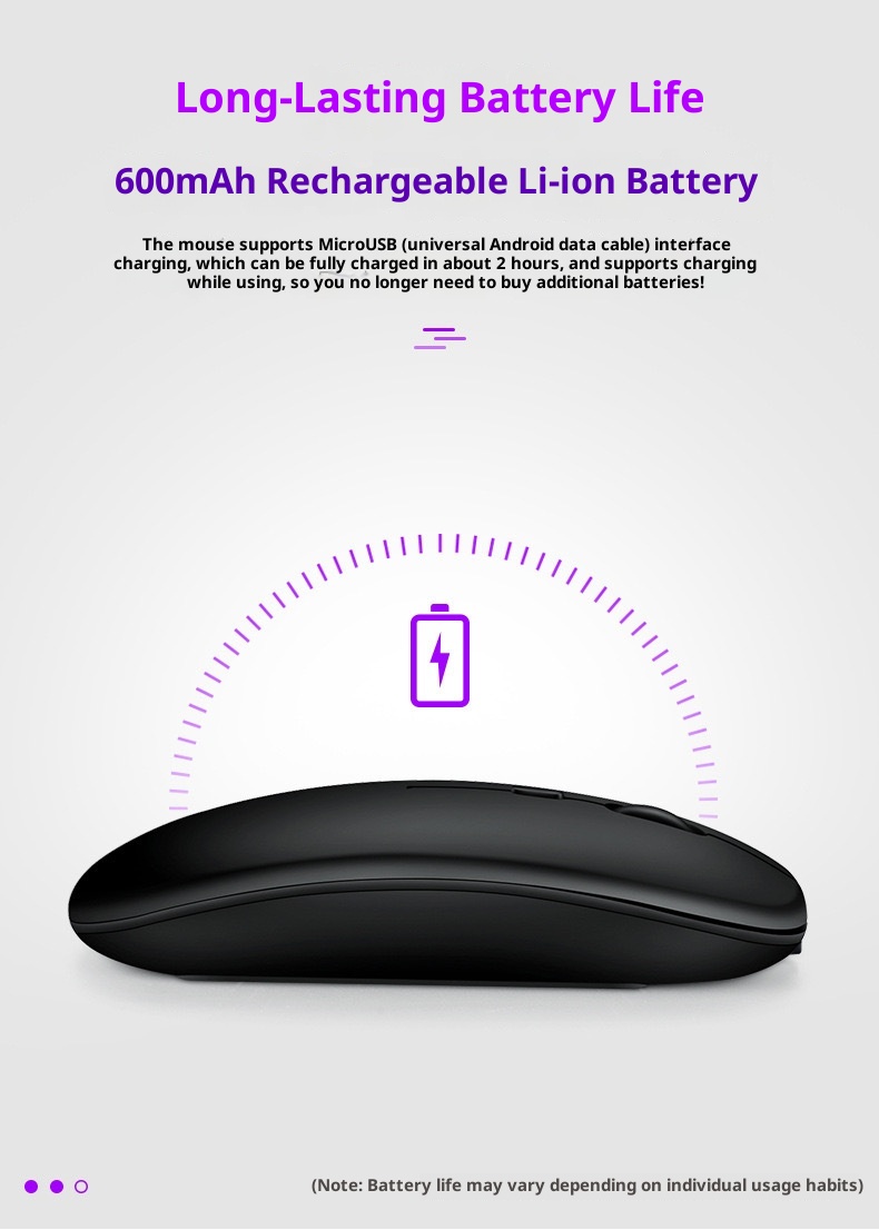 Techglobe Wireless Dual Mode FVW309S Rechargeable Bluetooth Office Silent Mouse Compatible With HP/Dell_voghion.com