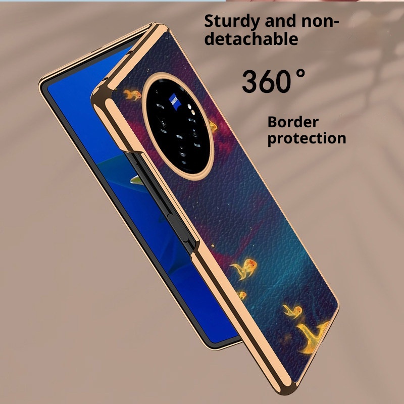 TechGlobe Schutzhülle für Vivo X Fold 3 Pro, galvanisierte Lederstruktur, schlichtes Muster_voghion.com