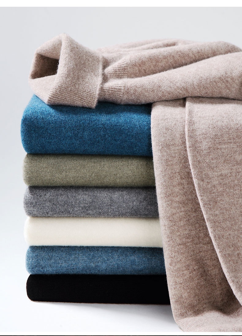 boy Boy Boy Boy 100% Pure 2025 Autumn Winter New Men's High Collar Non-Cashmere Inner Layer Merino Wool Sweater_voghion.com