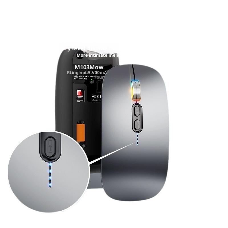 Digitex Digitex 2.4G Bluetooth Silent Portable Battery Display Desktop Laptop Universal Three-Mode Wireless Mouse_voghion.com