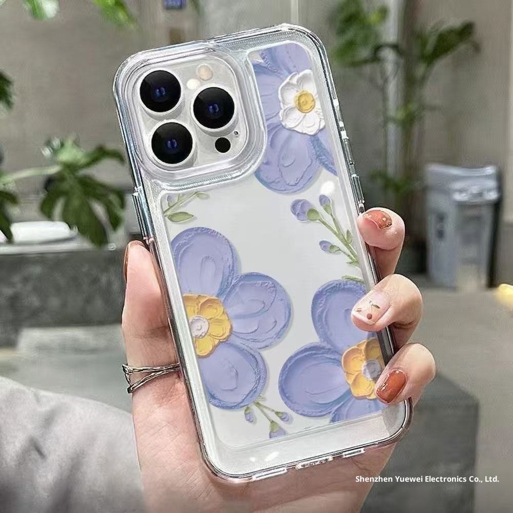 TechGlobe TechGlobe Simple Floral Case For IPhone 16, 15 Pro Max, Transparent 14 Plus, Girly 13, Minimalist 12_voghion.com