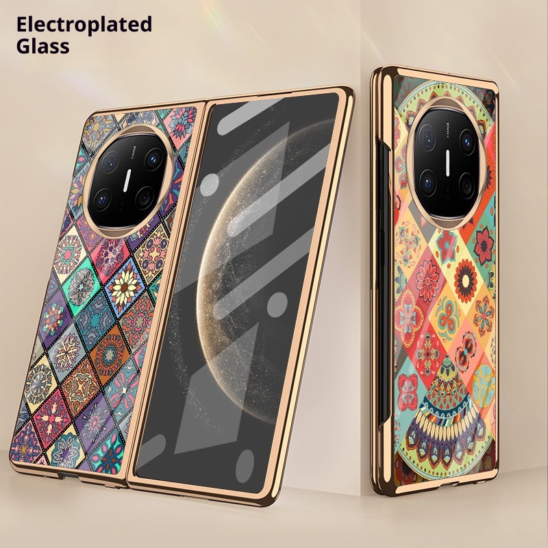 TechGlobe Schutzhülle aus galvanisiertem Glas für Huawei Mate X6, X5 Creative Business X2 Muster_voghion.com