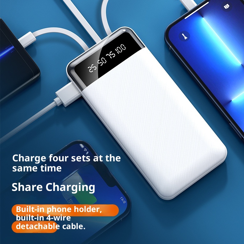 techglobe 20000 MAh Power Bank Business Gift Mini Charger Custom Fast Charging With Cable Compact Portable_voghion.com