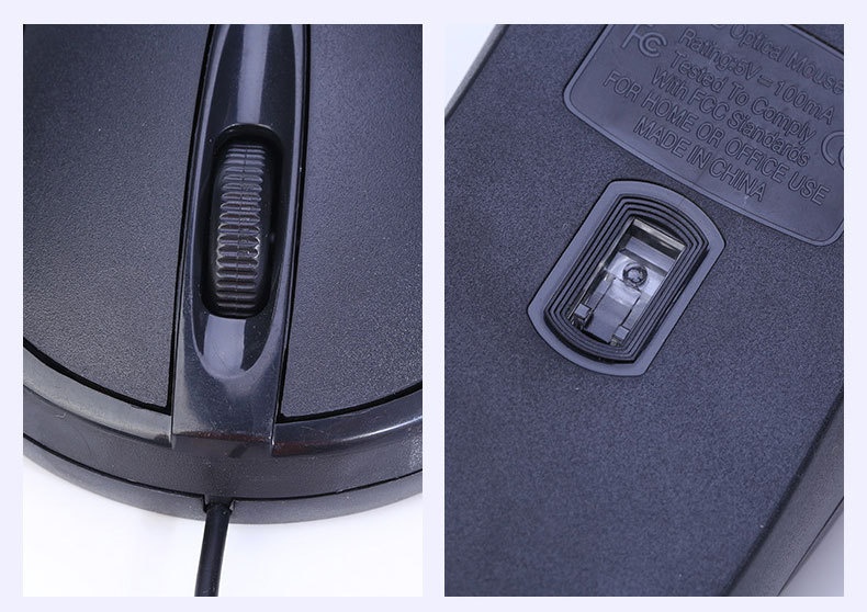 Techglobe Wired Optical Office Business Laptop Desktop All-in-One Computer Universal USB Mouse_voghion.com