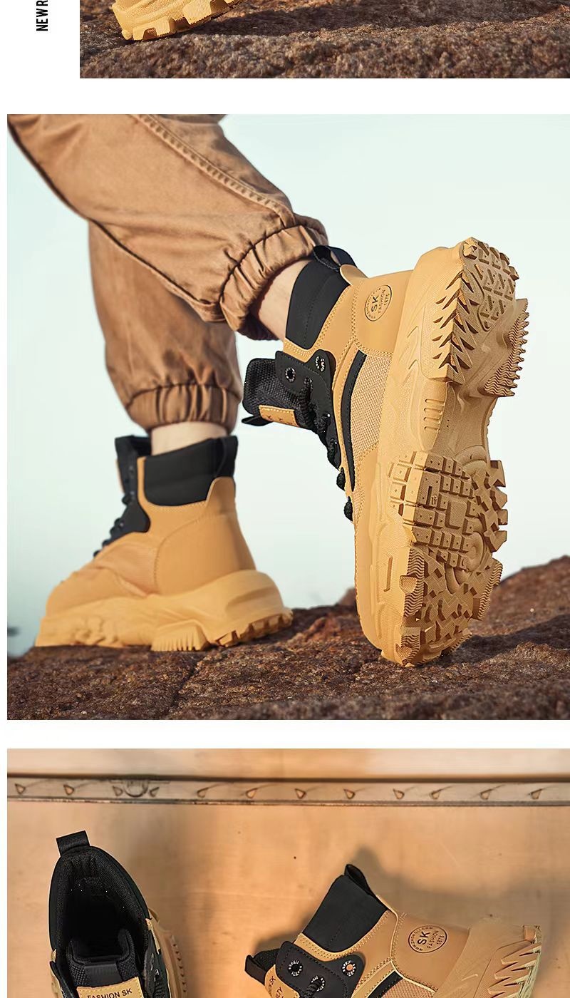 Zees Arbeidsbescherming Herenschoenen Herfst Buiten Wandelen Antislip Slijtvast Werk Sport Dikke Zool Hoogteverhogend_voghion.com