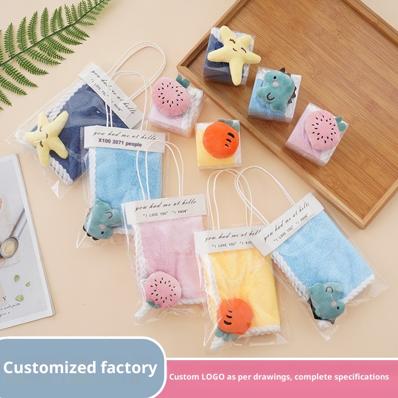 Lillian Korallenvlies-Handtuch, saugfähig, Geschenk für Kindergartenkinder, fusselt nicht, Badehandtuch zum Aufhängen_voghion.com