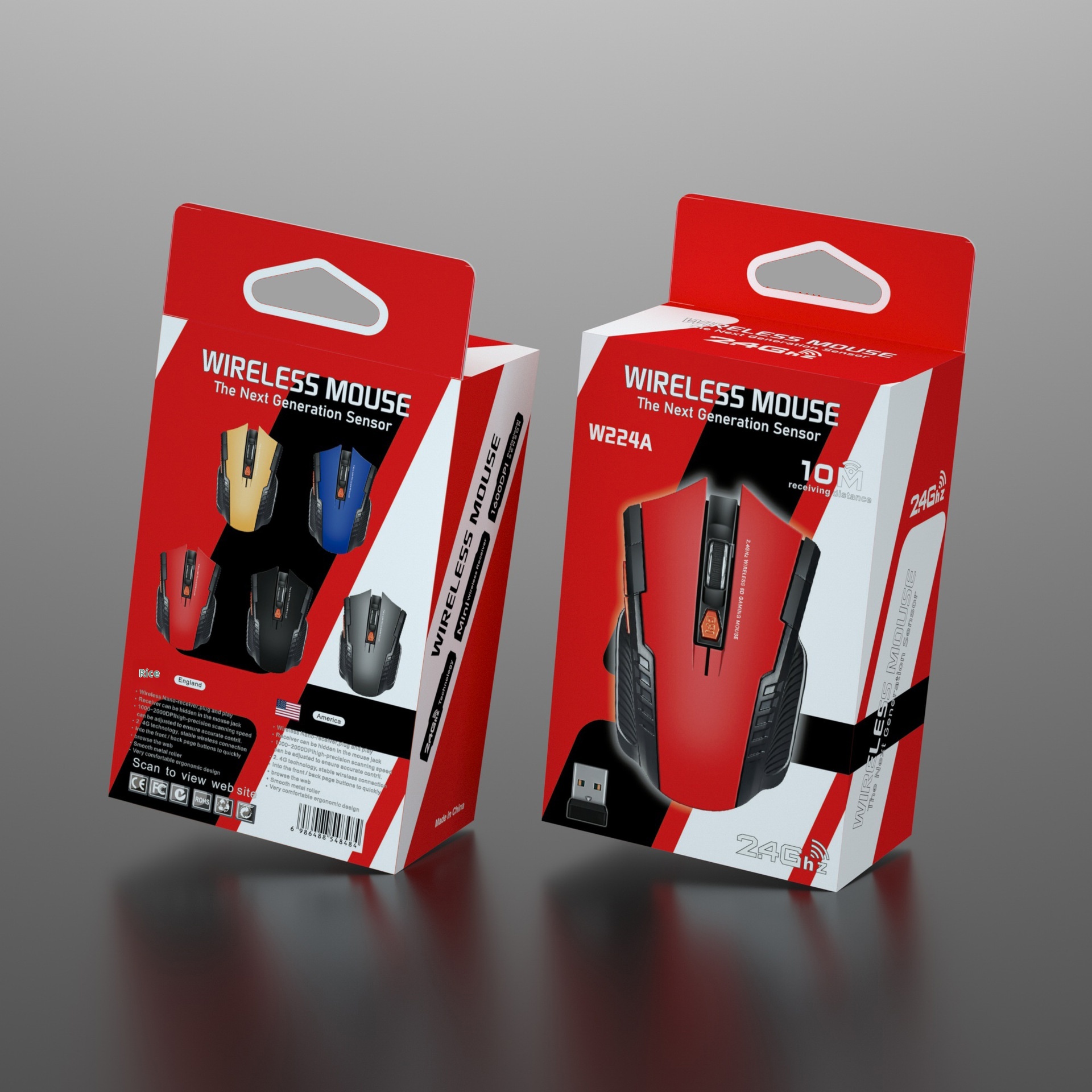 Mouse wireless da gioco Techglobe W224A 2.4G a prezzo unico trattabile_voghion.com