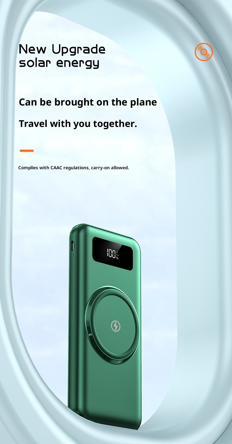 techglobe Grenzüberschreitende drahtlose Powerbank mit integriertem Kabel, großer Kapazität (20000 mAh), Schnellladefunktion, individuell anpassbar_voghion.com