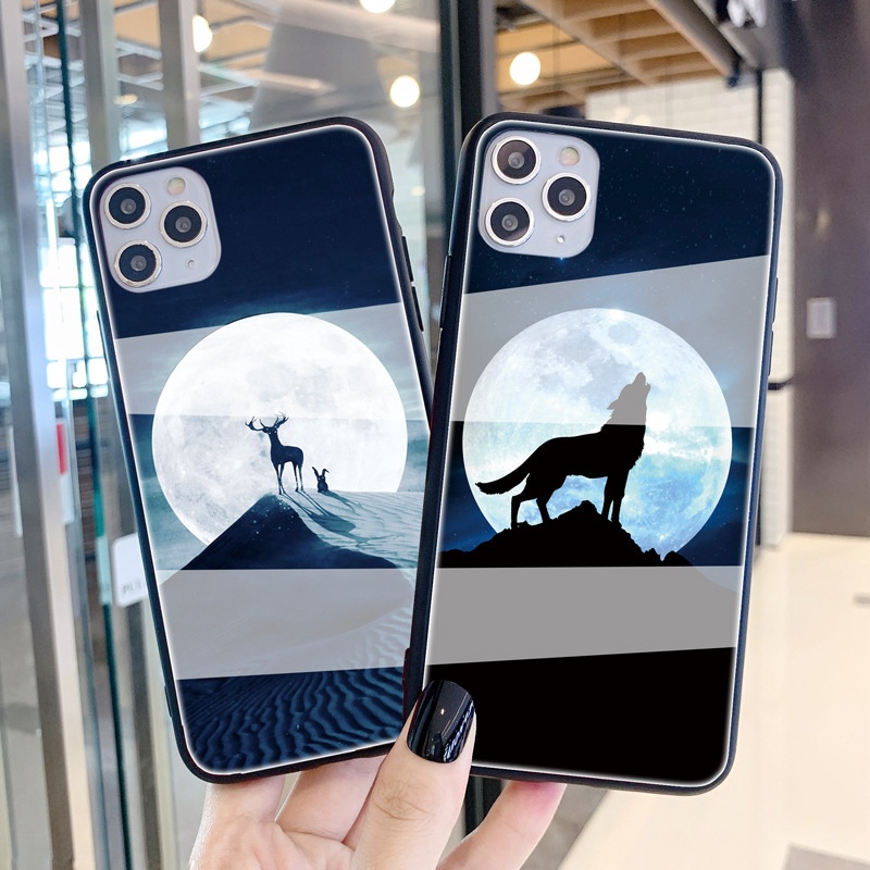 TechGlobe Suitable For Oppo A52/A94/A15/A54/A73/A32 A11X Wolf Totem A74 Deer Glass Phone Case_voghion.com