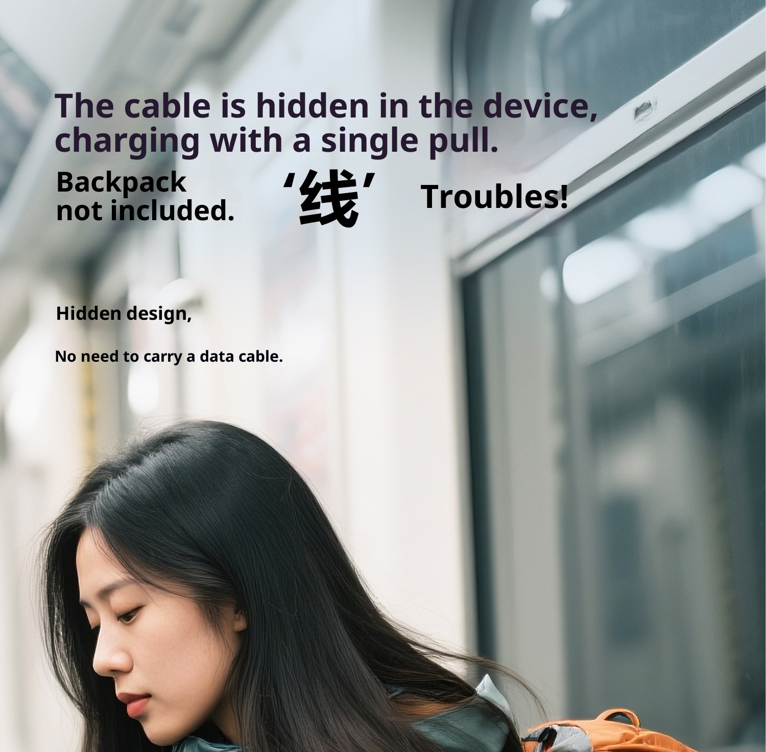 techglobe Gulfstream Pebble 3C Outdoor 10000mAh Mobile Power Bank Large Capacity Retractable Cable 66W Portable Charger_voghion.com