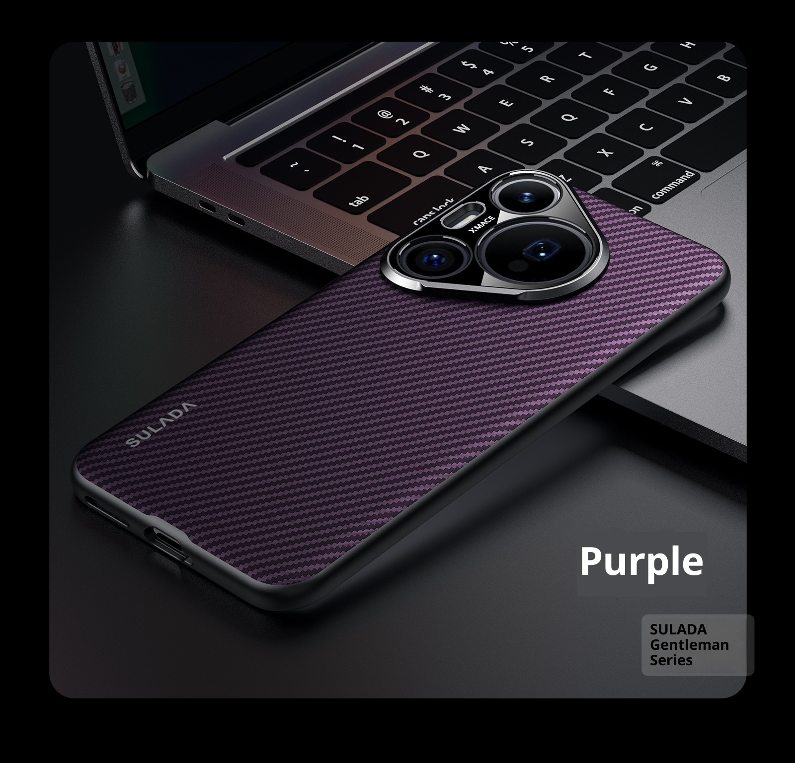 Capa para celular TechGlobe P70 com estampa de fibra de carbono Kevlar, modelo Gentleman, compatível com Huawei Pura70 e P70ultra._voghion.com